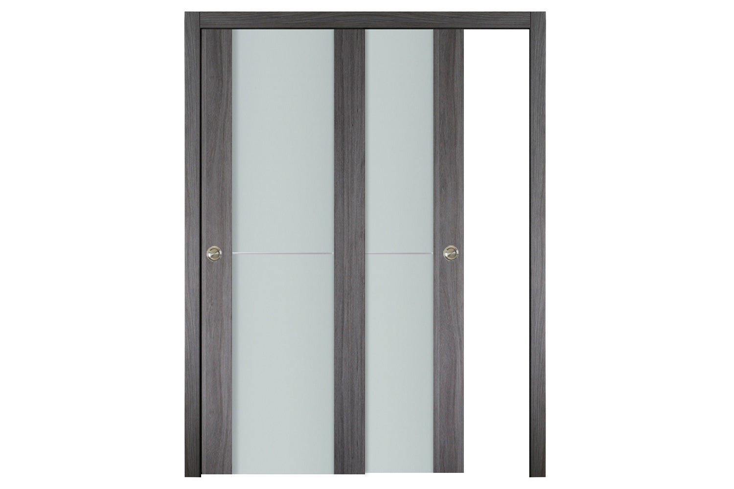 Nova Italia Vetro 1H Swiss Elm Laminate Interior Door - Bypass Door