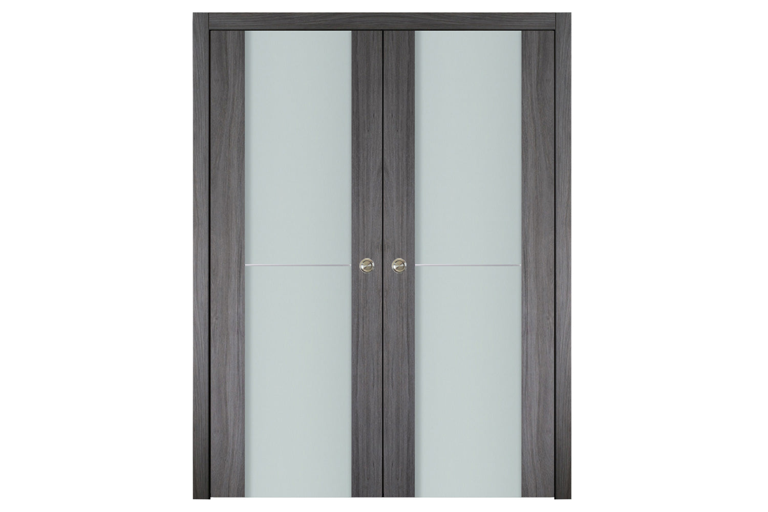 Nova Italia Vetro 1H Swiss Elm Laminate Interior Door - Double Pocket Door