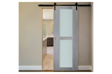 Nova Italia Vetro 2 Lite Light Grey Laminate Interior Barn Door
