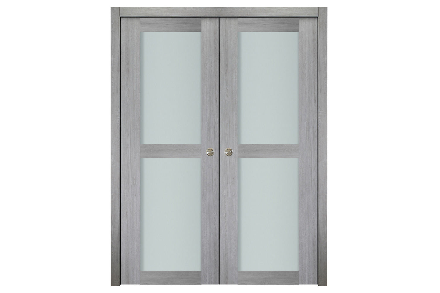 Nova Italia Vetro 2 Lite Light Grey Laminate Interior Door - Double Pocket Door