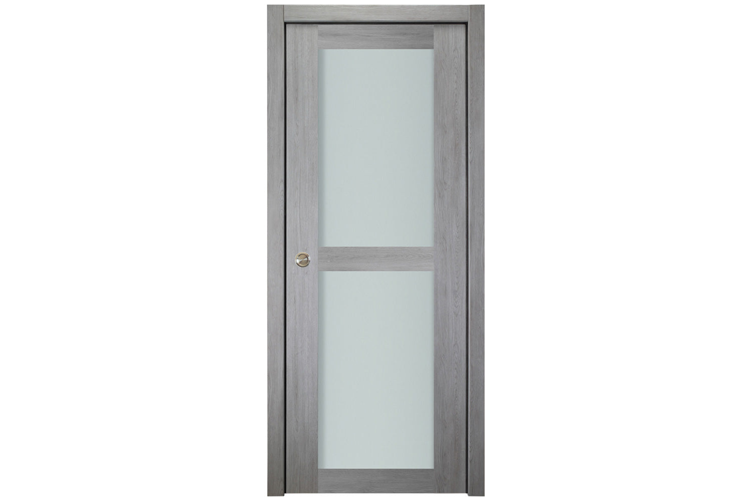Nova Italia Vetro 2 Lite Light Grey Laminate Interior Door - Single Pocket Door