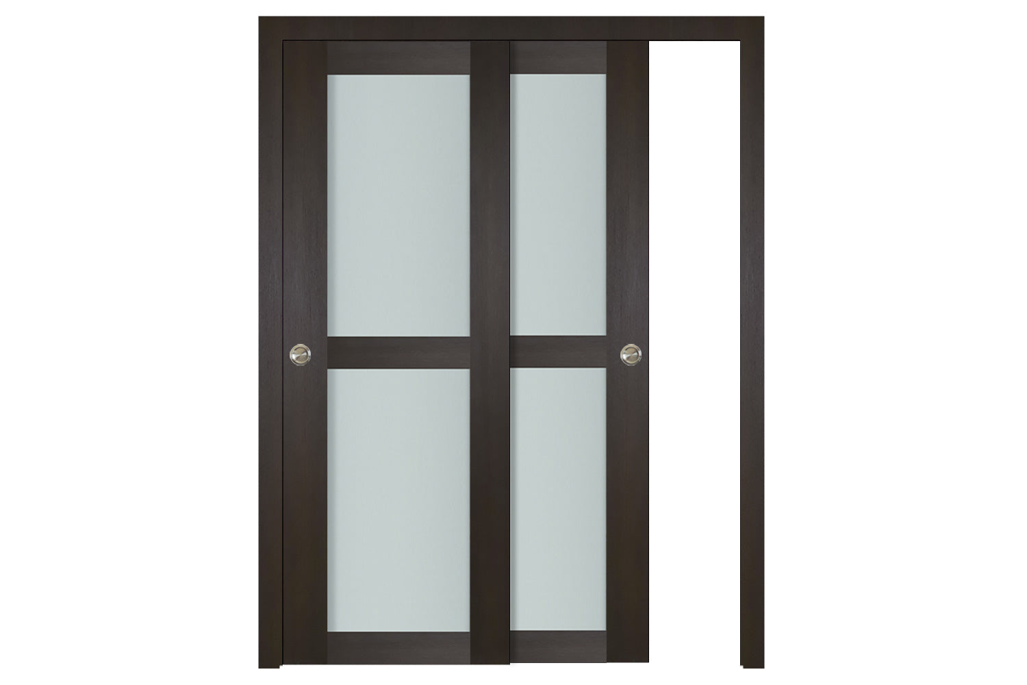 Nova Italia Vetro 2 Lite Premium Wenge Laminate Interior Door - Sliding Bypass