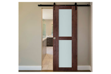 Nova Italia Vetro 2 Lite Prestige Brown Laminate Interior Barn Door