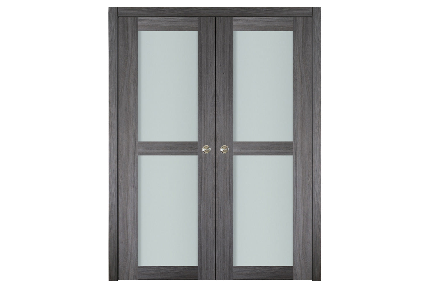 Nova Italia Vetro 2 Lite Swiss Elm Laminate Interior Door - Double Pocket Door