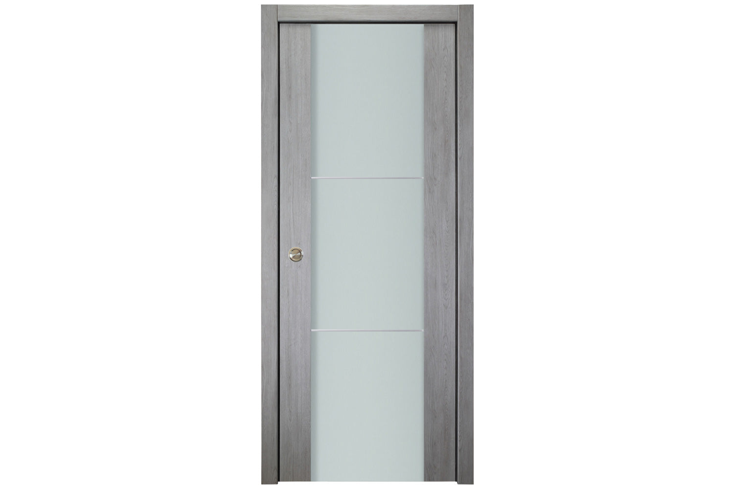 Nova Italia Vetro 2H Light Grey Laminate Interior Door - Single Pocket Door