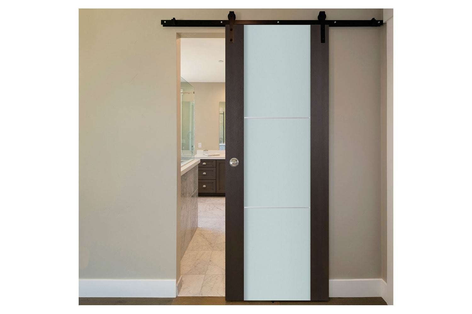 Nova Italia Vetro 2H Premium Wenge Laminate Interior Door - Barn Door