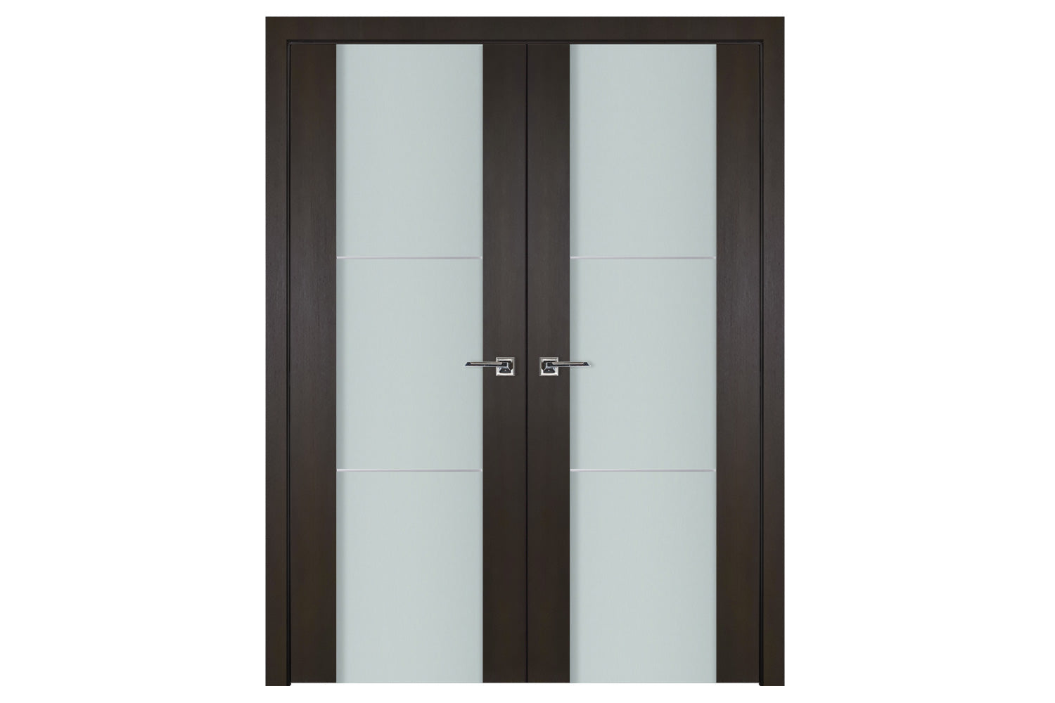 Nova Italia Vetro 2H Premium Wenge Laminate Interior Door - Double Door