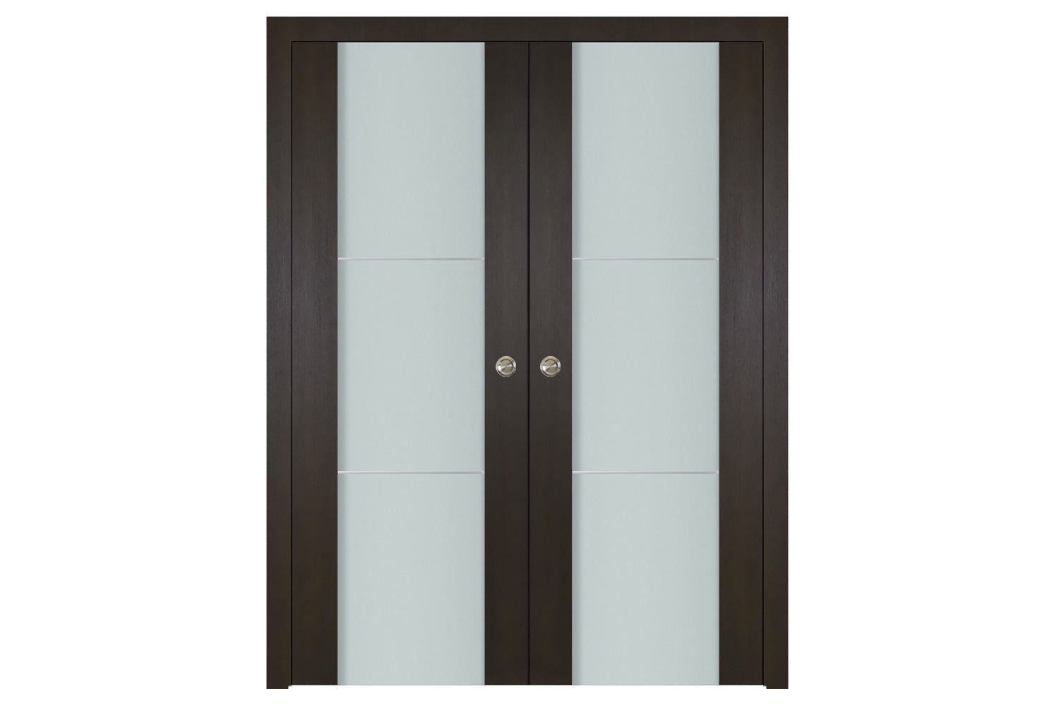 Nova Italia Vetro 2H Premium Wenge Laminate Interior Door - Double Pocket