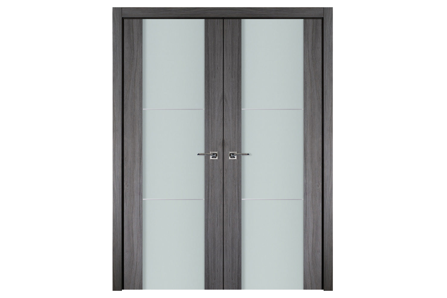 Nova Italia Vetro 2H Swiss Elm Laminate Interior Door - Double Door