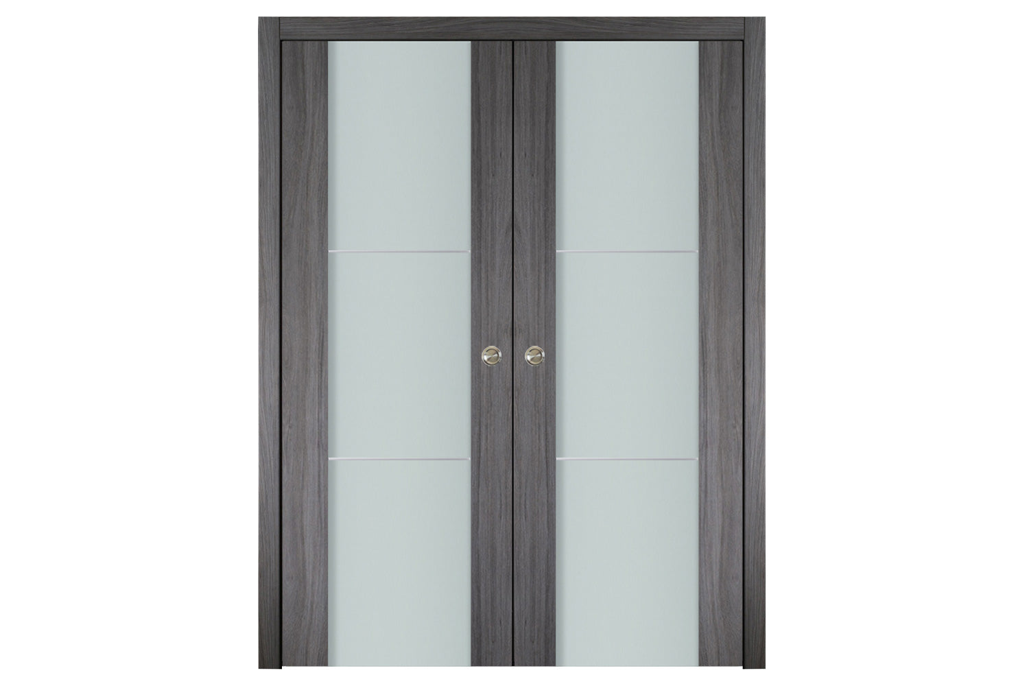 Nova Italia Vetro 2H Swiss Elm Laminate Interior Door - Double Pocket Door