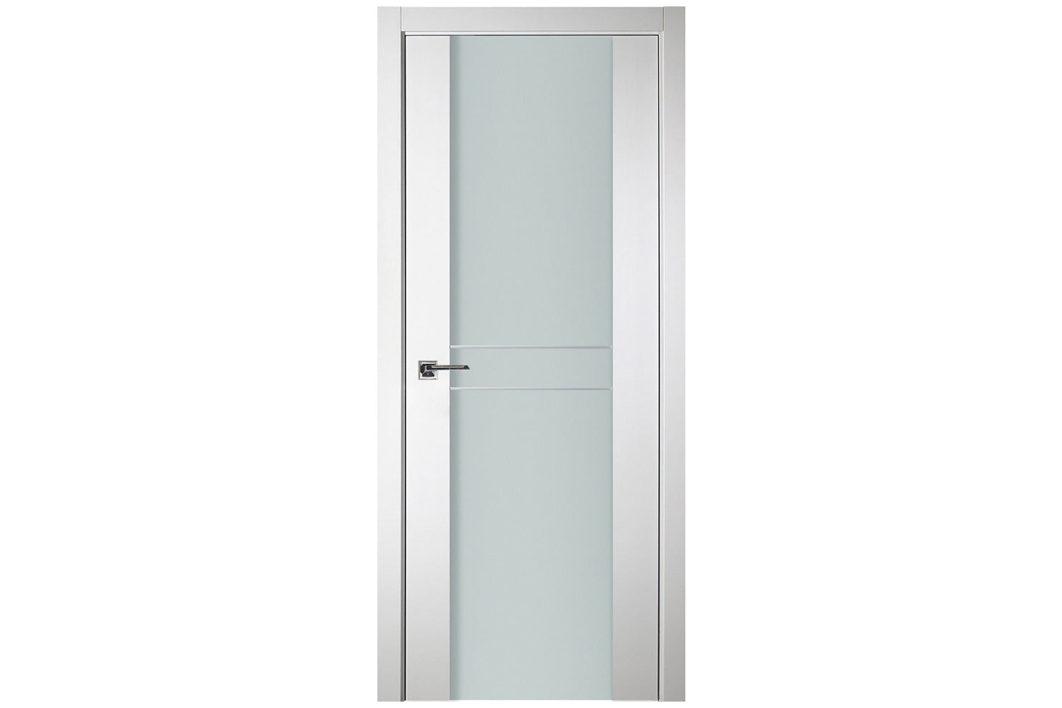 Nova Italia Vetro 2HC Alaskan White Laminate Interior Door - Single Door