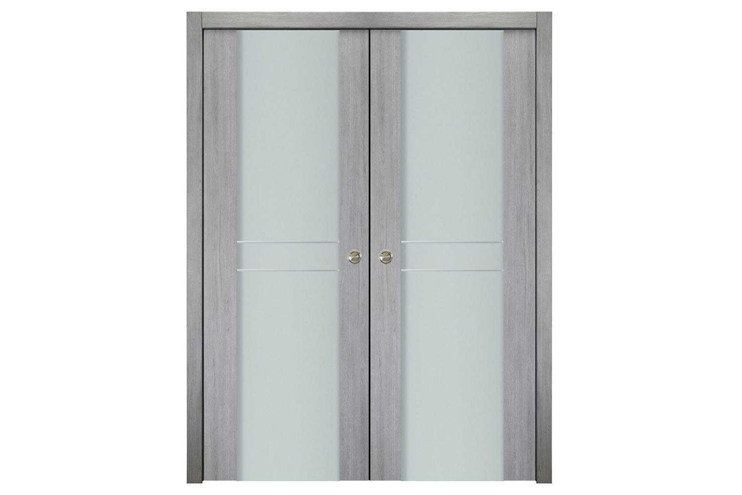 Nova Italia Vetro 2HC Light Grey Laminate Interior Door - Double Pocket Door