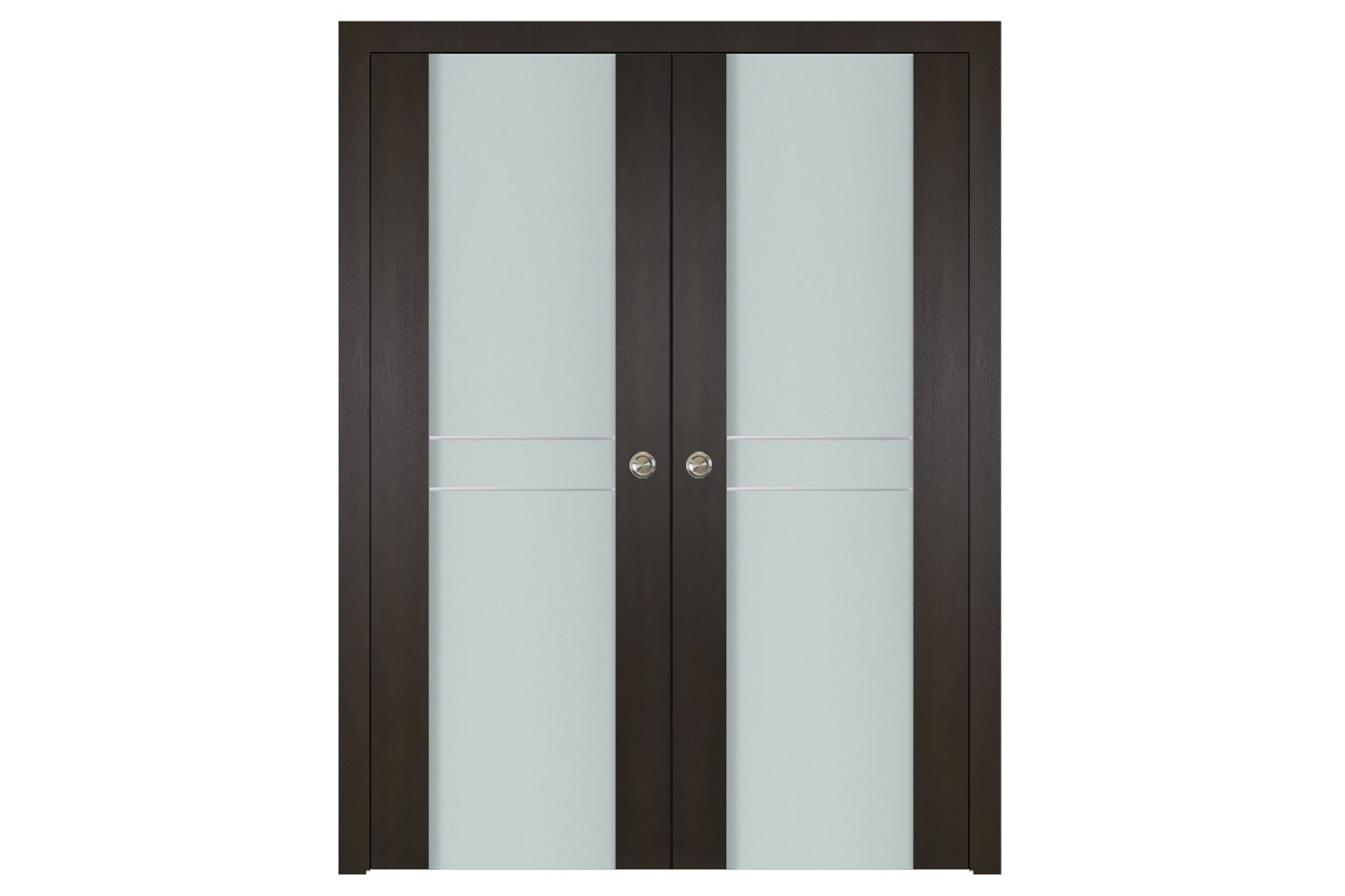Nova Italia Vetro 2HC Premium Wenge Laminate Interior Door - Double Pocket