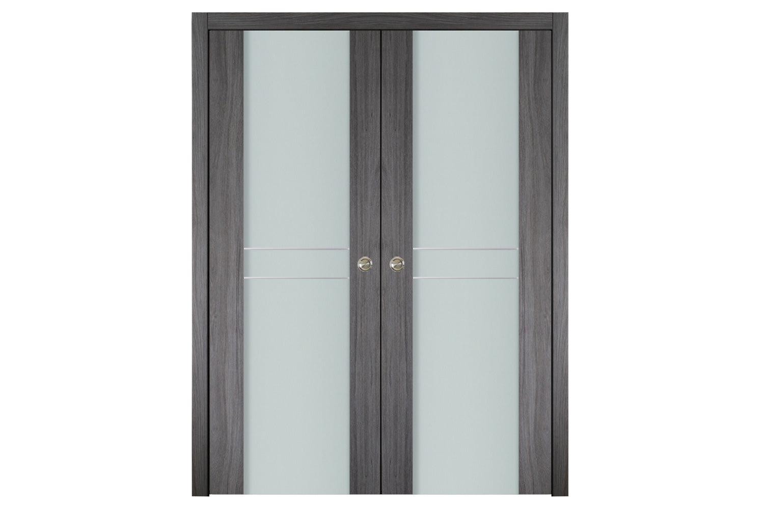 Nova Italia Vetro 2HC Swiss Elm Laminate Interior Door - Double Pocket Door
