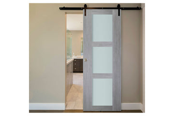 Nova Italia Vetro 3 Lite Light Grey Laminate Interior Barn Door