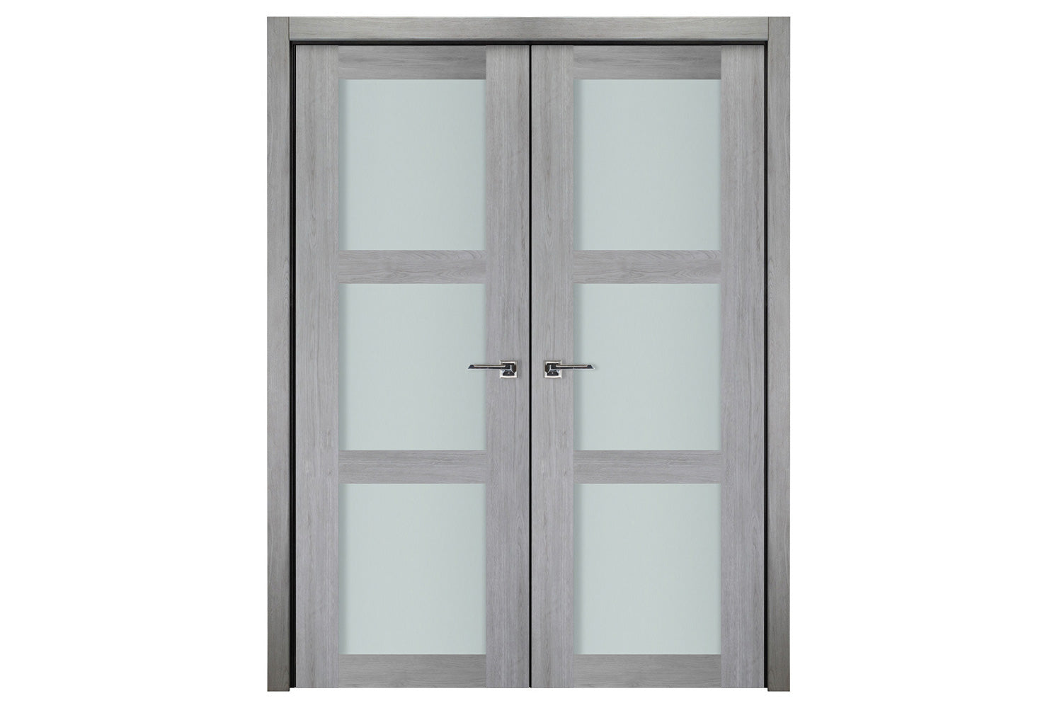 Nova Italia Vetro 3 Lite Light Grey Laminate Interior Door - Double Door