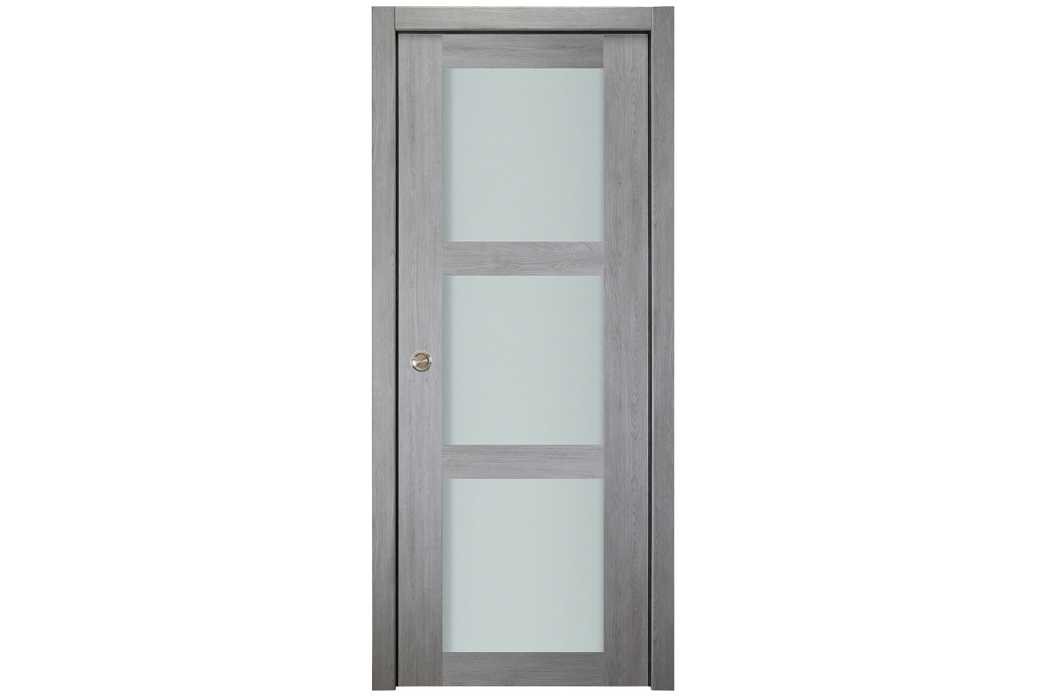 Nova Italia Vetro 3 Lite Light Grey Laminate Interior Door - Single Pocket Door