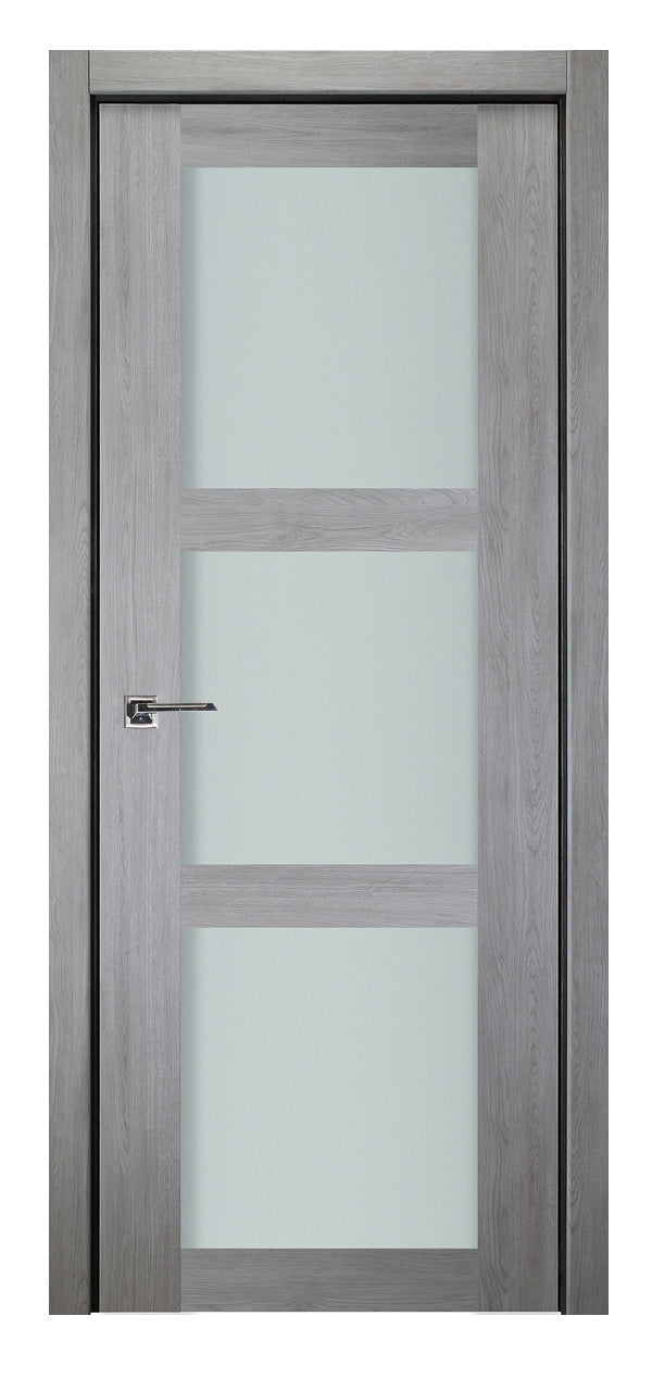 Nova Italia Vetro 3 Lite Light Grey Laminate Interior Door
