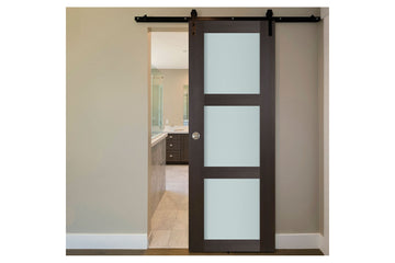 Nova Italia Vetro 3 Lite Premium Wenge Laminate Interior Barn Door