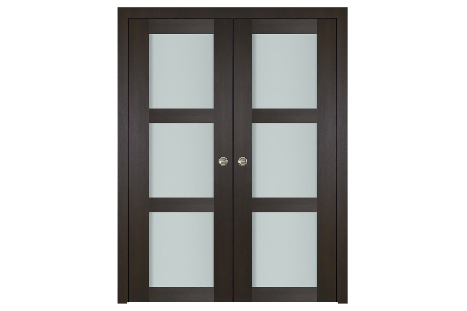 Nova Italia Vetro 3 Lite Premium Wenge Laminate Interior Door - Double Pocket