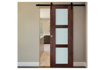 Nova Italia Vetro 3 Lite Prestige Brown Laminate Interior Barn Door