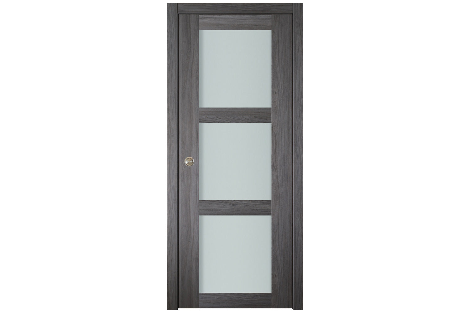 Nova Italia Vetro 3 Lite Swiss Elm Laminate Interior Door - Double Pocket Door