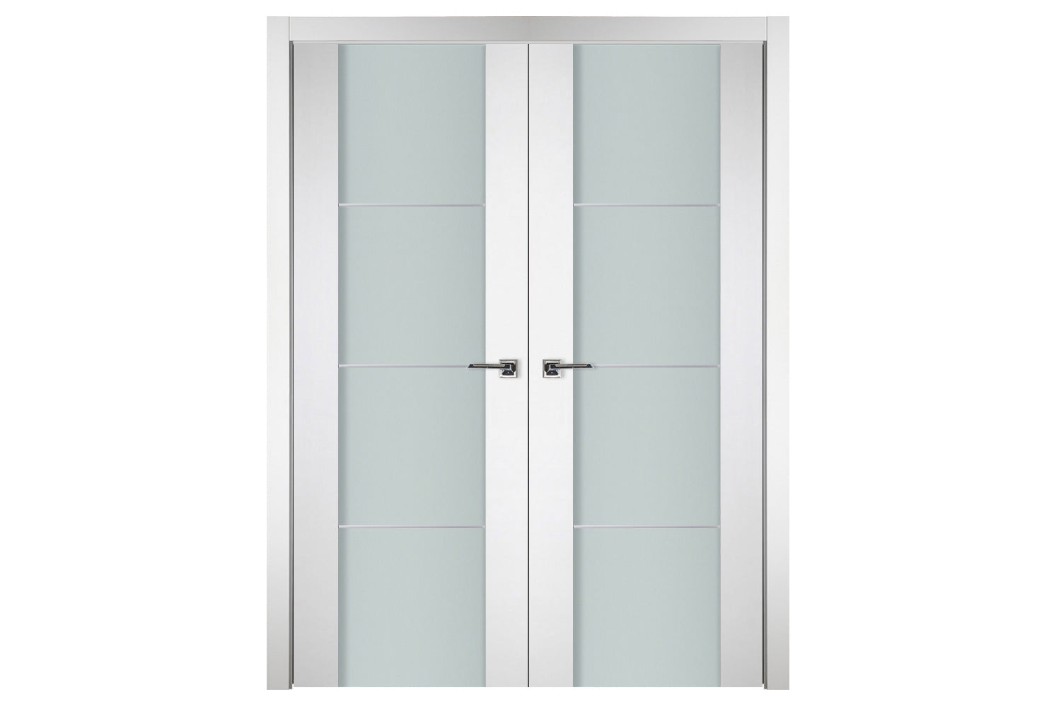 Nova Italia Vetro 3H Alaskan White Laminate Interior Door - Double Door