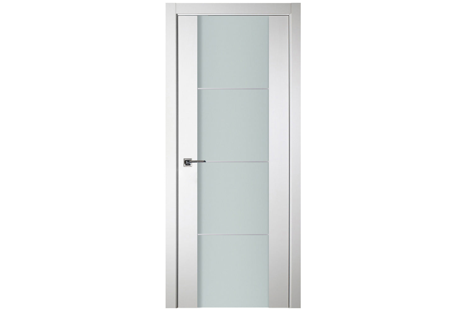 Nova Italia Vetro 3H Alaskan White Laminate Interior Door - Single Door