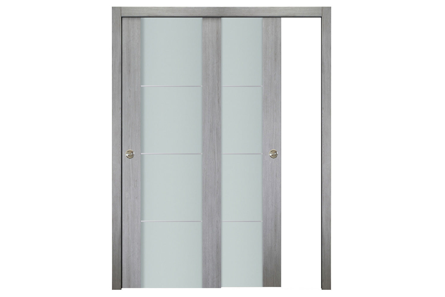 Nova Italia Vetro 3H Light Grey Laminate Interior Door - Bypass Door
