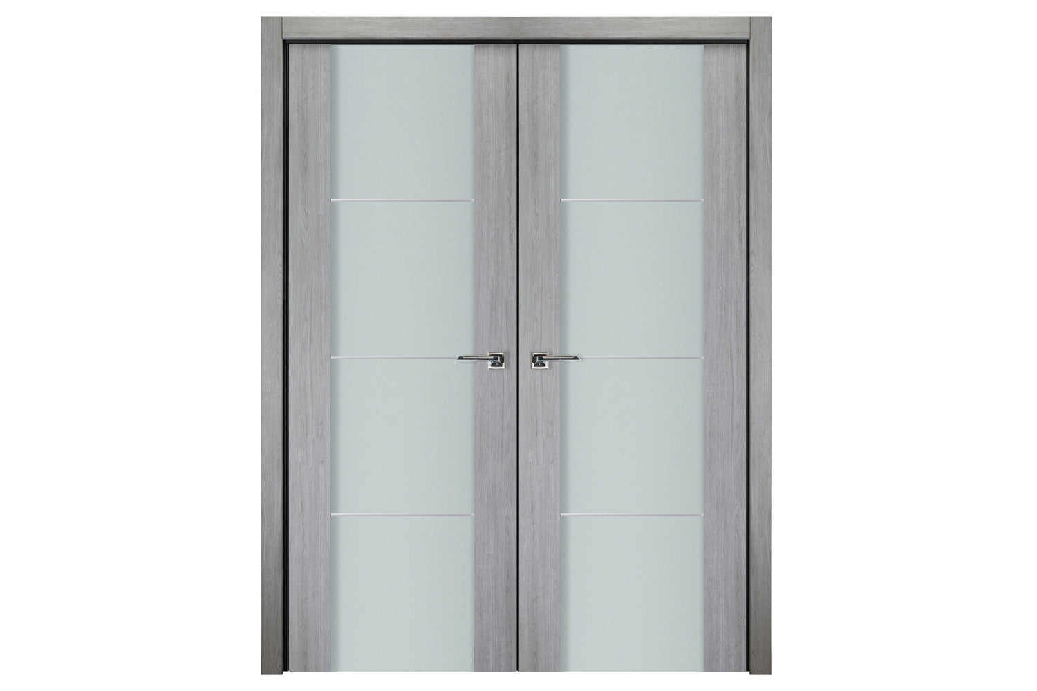 Nova Italia Vetro 3H Light Grey Laminate Interior Door - Double Door