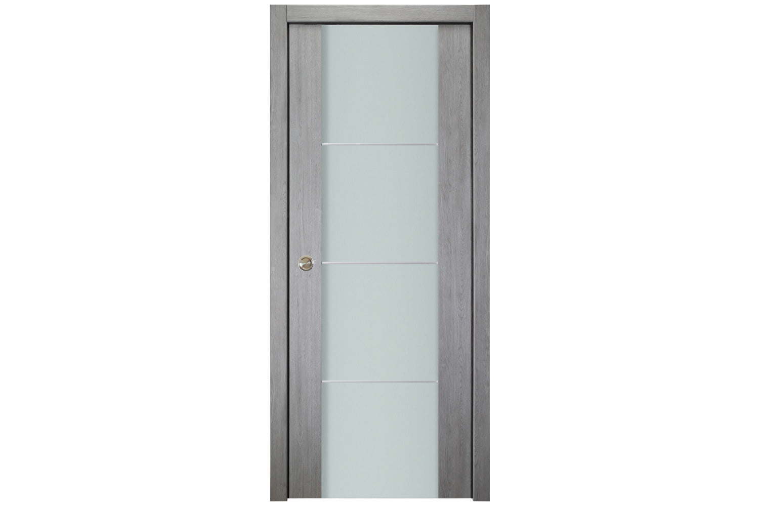 Nova Italia Vetro 3H Light Grey Laminate Interior Door - Single Pocket Door
