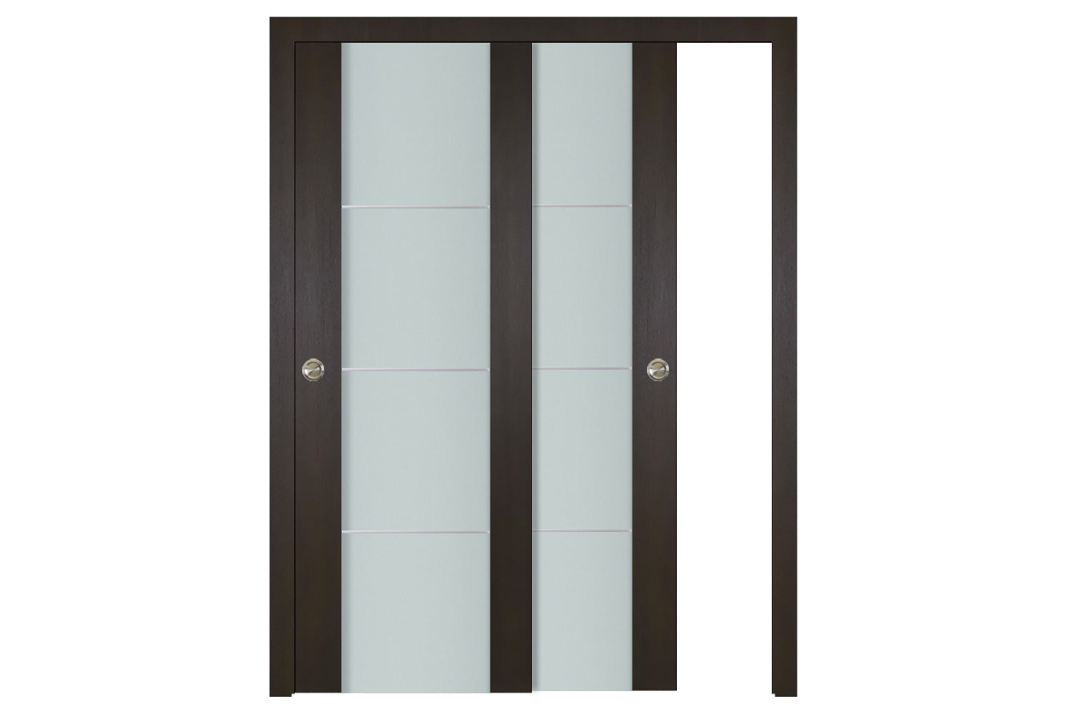 Nova Italia Vetro 3H Premium Wenge Laminate Interior Door - Sliding Bypass