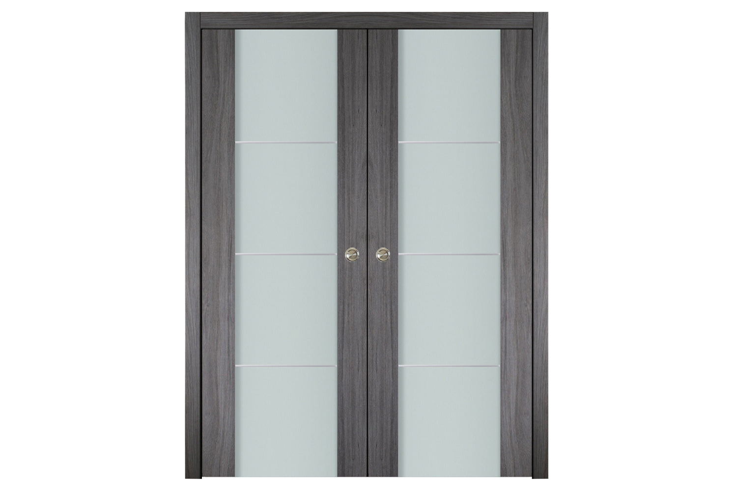 Nova Italia Vetro 3H Swiss Elm Laminate Interior Door - Double Pocket Door