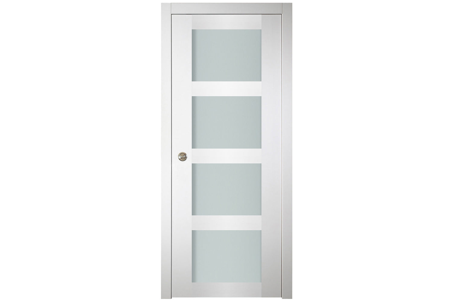 Nova Italia Vetro 4 Lite Alaskan White Laminate Interior Door - Single Pocjet Door