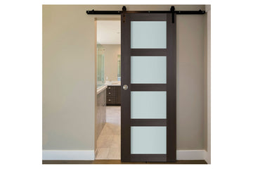 Nova Italia Vetro 4 Lite Premium Wenge Laminate Interior Barn Door