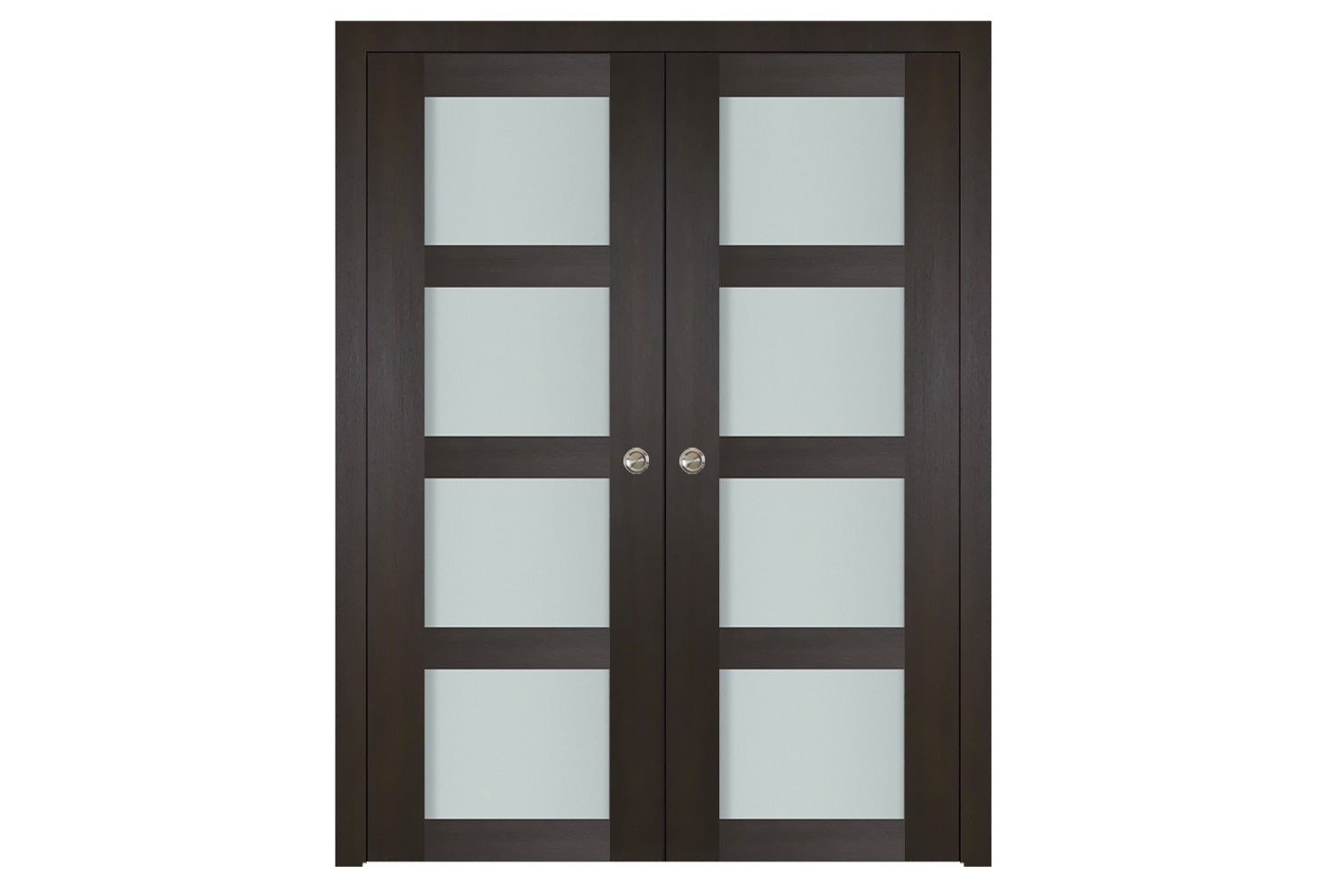 Nova Italia Vetro 4 Lite Premium Wenge Laminate Interior Door - Double Pocket