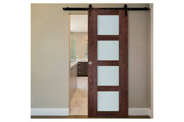 Nova Italia Vetro 4 Lite Prestige Brown Laminate Interior Barn Door