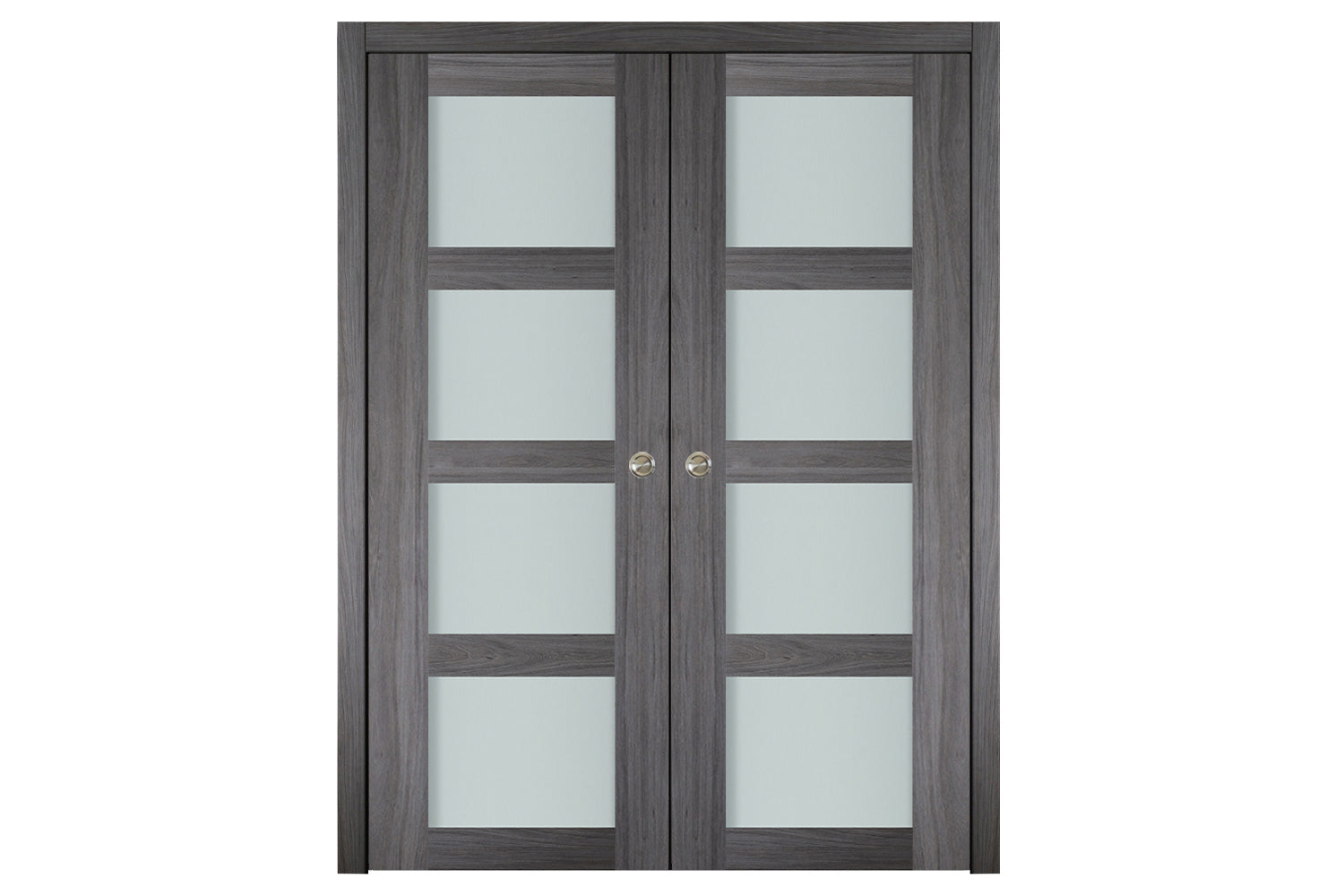 Nova Italia Vetro 4 Lite Swiss Elm Laminate Interior Door - Double Pocket Door