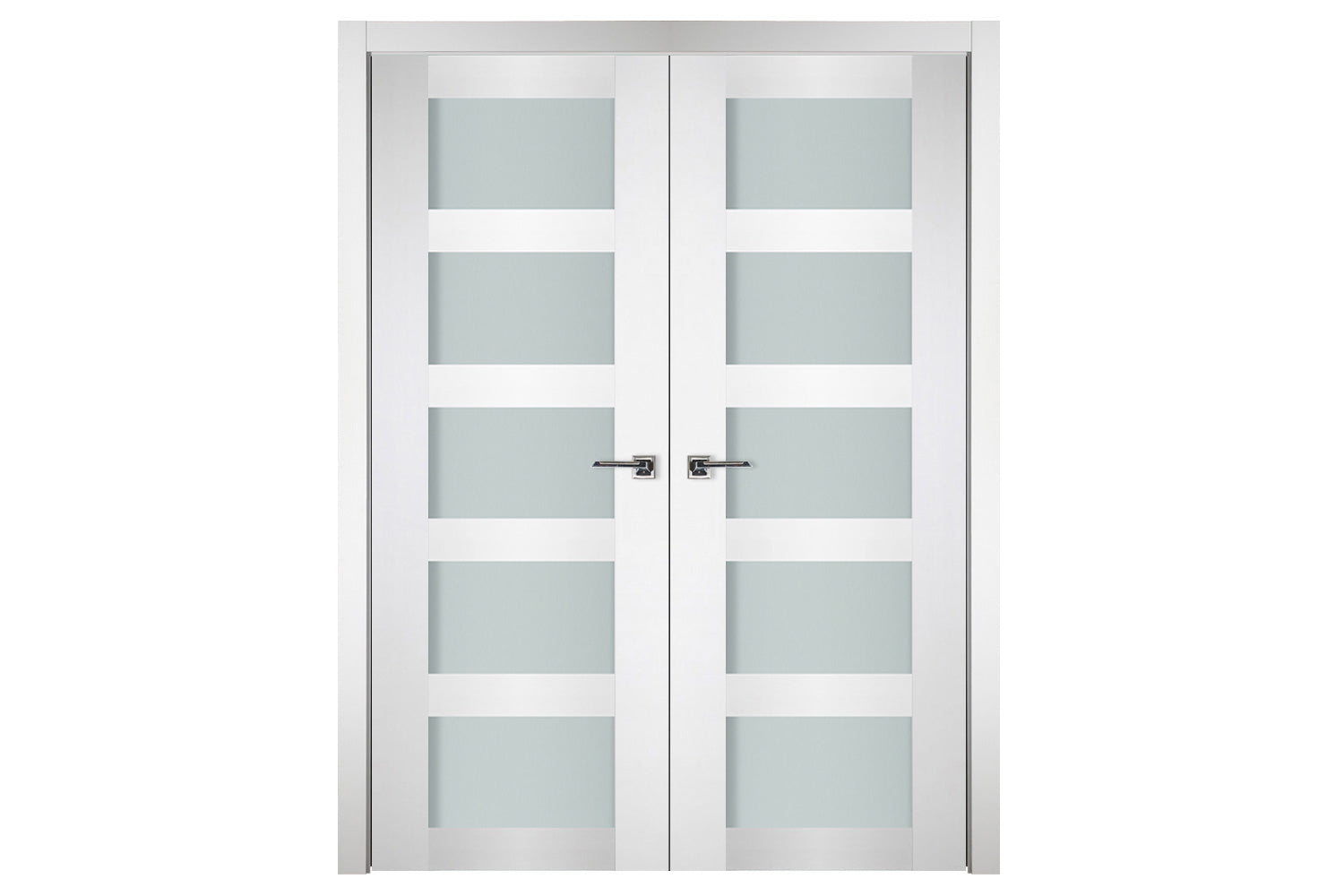 Nova Italia Vetro 5 Lite Alaskan White Laminate Interior Door - Double Door