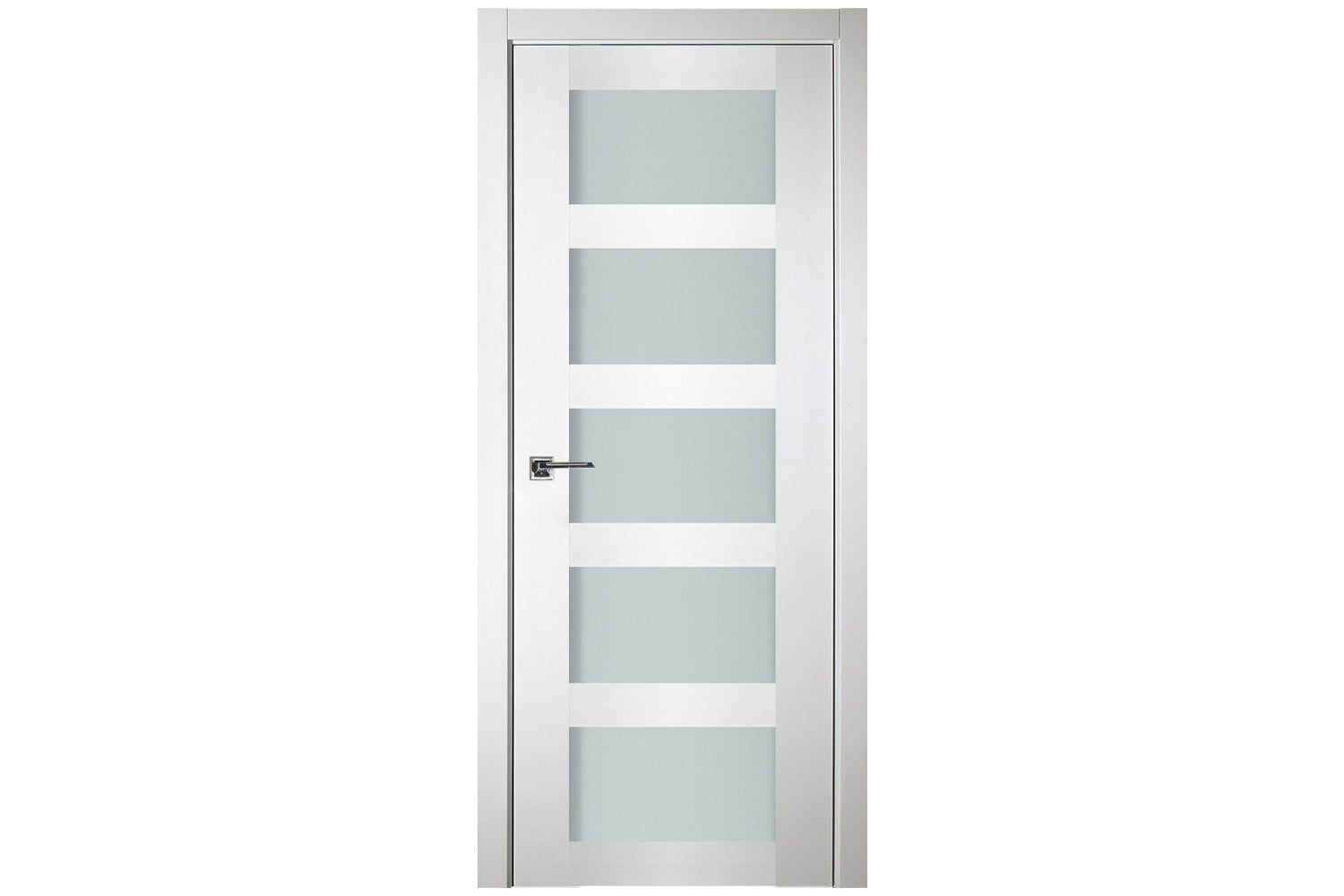 Nova Italia Vetro 5 Lite Alaskan White Laminate Interior Door - Single Door