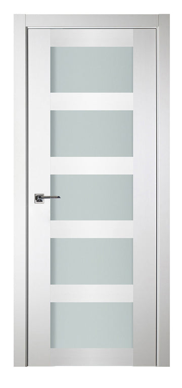 Nova Italia Vetro 5 Lite Alaskan White Laminate Interior Door