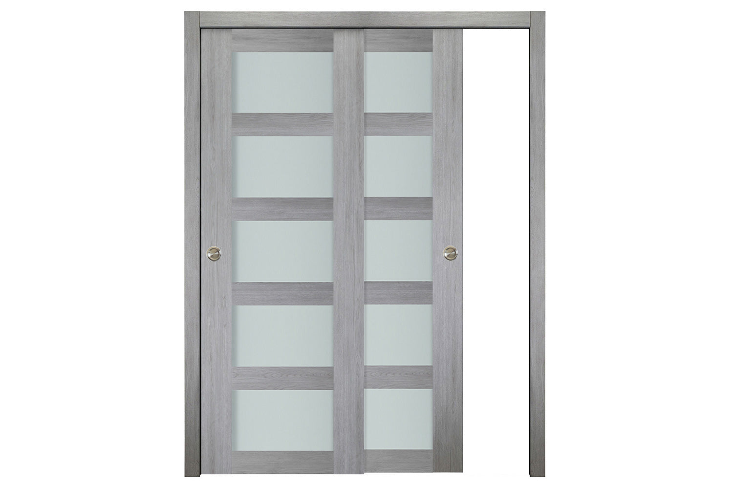 Nova Italia Vetro 5 Lite Light Grey Laminate Interior Door - Bypass Door