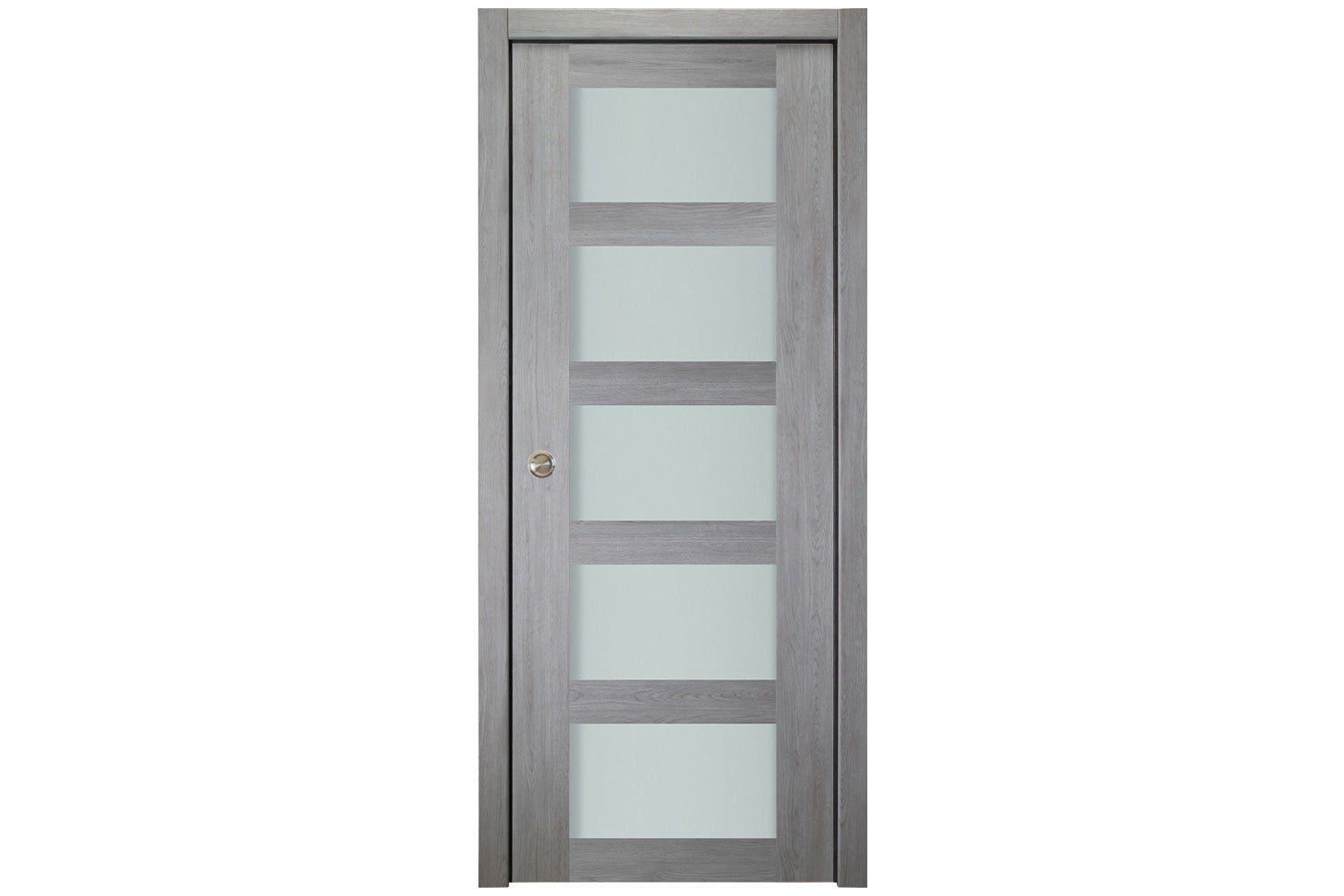 Nova Italia Vetro 5 Lite Light Grey Laminate Interior Door - Single Pocket Door