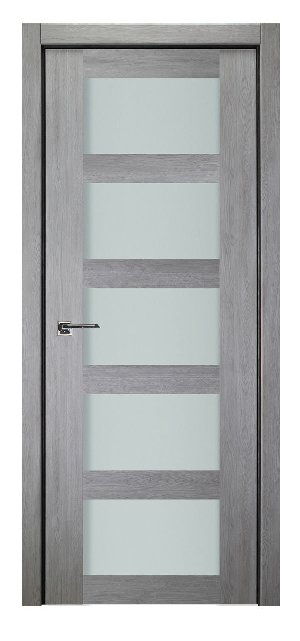 Nova Italia Vetro 5 Lite Light Grey Laminate Interior Door