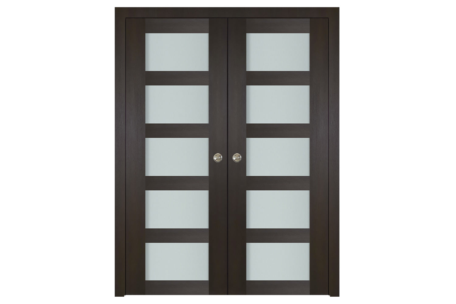Nova Italia Vetro 5 Lite Premium Wenge Laminate Interior Door - Double Pocket