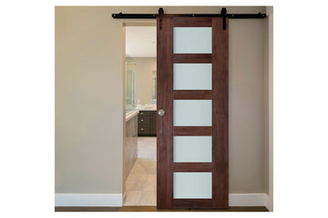 Nova Italia Vetro 5 Lite Prestige Brown Laminate Interior Barn Door