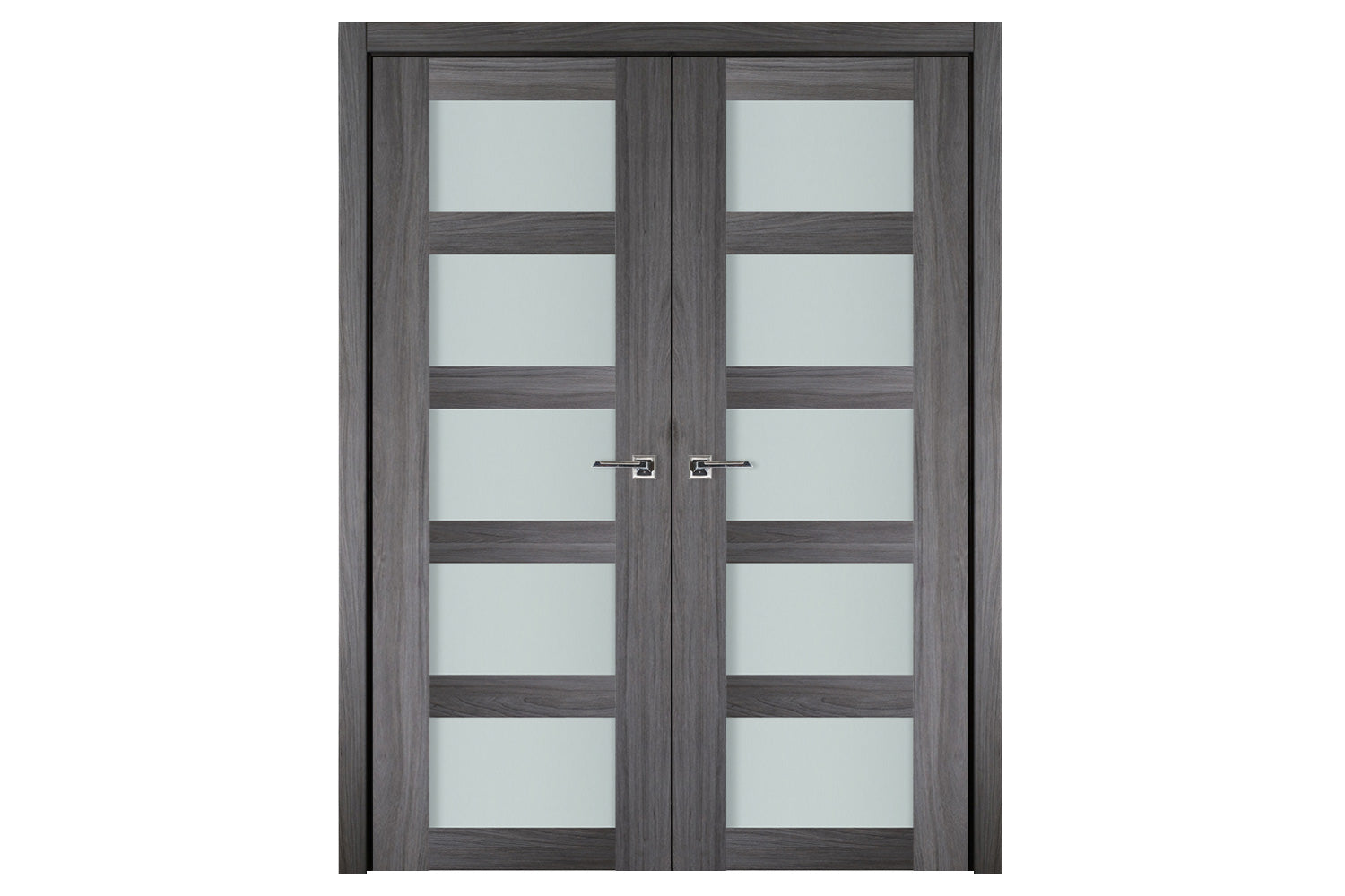 Nova Italia Vetro 5 Lite Swiss Elm Laminate Interior Door - Double Door