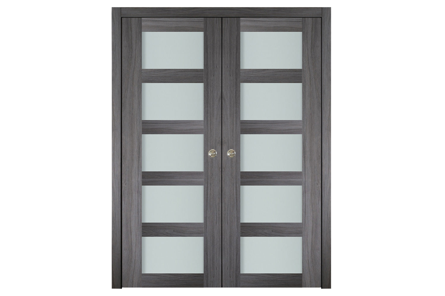 Nova Italia Vetro 5 Lite Swiss Elm Laminate Interior Door - Double Pocket Door