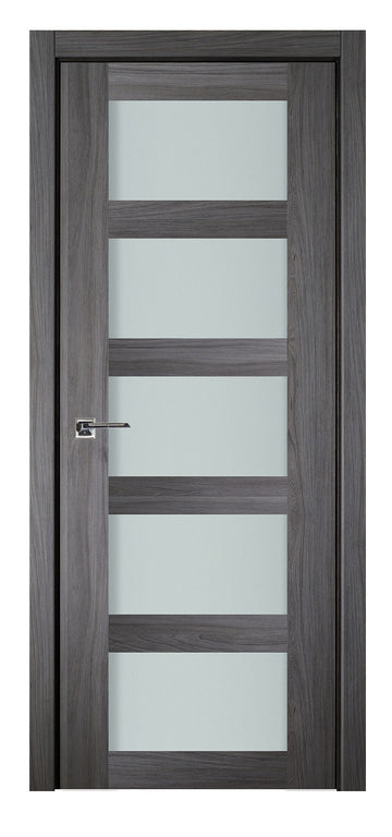 Nova Italia Vetro 5 Lite Swiss Elm Laminate Interior Door