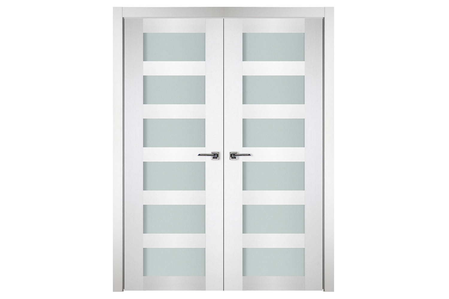 Nova Italia Vetro 6 Lite Alaskan White Laminate Interior Door - Double Door